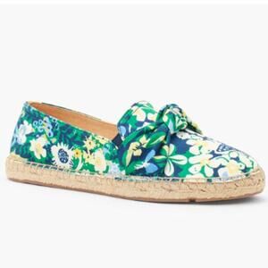 Talbot Izzy Knot Slip On Flat Espadrille Butterfly Garden Sateen Women's Size 8M